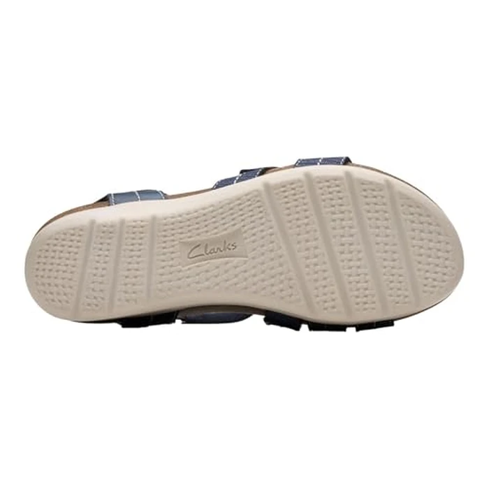 Clarks Collection Women's Calenne Clara Wedge Sandal, Navy Combi, 7 W US by Clarks - Image 4