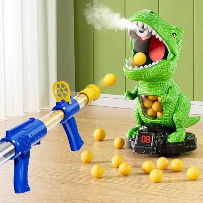 NIPLOOOW Moveable Dinosaur Shooting Toys for Kids 3-8 Years, Movable Shooting Target Toy with Air Pump Launcher, Interactive Competition Game Gift for Boys and Girls Ages 3 4 5 6 7 8 Years Old by NIPLOOOW - Used - Like New condition - US$25.00