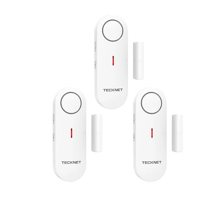 TECKNET Door Alarms for Kids Safety, Window Alarm Pool Alarms Door Alarm for Home Security, 2-in-1 Alarm & Chime, 3-Level Volume Control, Wireless Alarm for House Hotel Cars Sheds Caravans (3 Pack) by TECKNET - Used - Like New condition - US$16.14