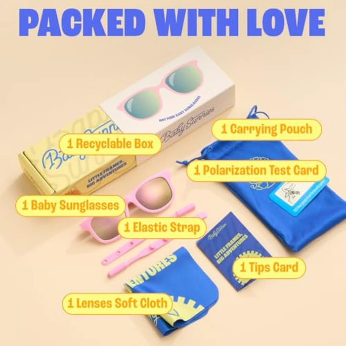 BABY SUNNIES Polarized Baby Sunglasses with Strap - Unbreakable Flexible Infant Sunglasses for Toddlers & Newborns 0-24 Months - Pink - Baby Beach Essentials - Infant Travel Essentials by BABY SUNNIES - Image 7