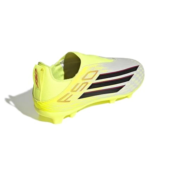 adidas Unisex-Kids F50 League Laceless Firm Ground/Multi Ground J, Team Solar Yellow/Black/Lucid Red, 11 by adidas - Image 4