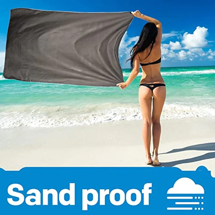 Microfiber Sport Travel Towel Set-(XL -60"x30"+24" x12)-Quick Dry, Absorbent, Ultra Compact Towels-Fit for Beach Yoga Golf Gym Camping Backpacking Hiking+Hand Towel&Carry Pouch(XL Grey) by HOEAAS - Image 8