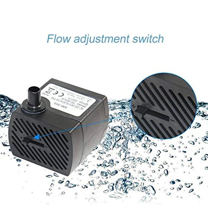 Submersible Water Pump,150L/H 2W Energy Efficient Mini Aquarium Pump with 1.5m Cord,Small Fountain Pump for Hydroponics Systems Small Ponds Tabletop Fountains Indoor Gardens Office Decor by GLOGLOW - Image 3