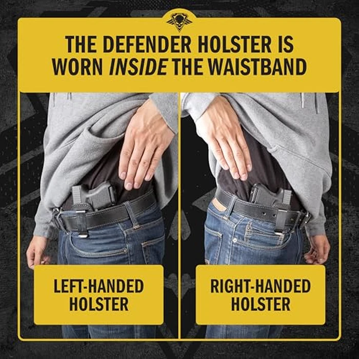 Relentless Tactical The Defender Leather IWB Holster | Made in USA | Fits Glock 17 19 19X 22 26 43 43X 45 | Taurus GC3 | S&W M&P Shield | Canik TP9 Elite | Plus All Similar Sized Handguns | Black RH by Relentless Tactical - Image 6