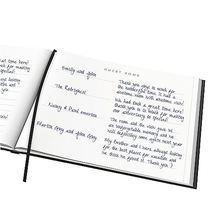 Useful Co. Classic Black Guest Book, Wedding Guest Book for Party, Sign in Book, Vacation Home, Funeral Guest Book, Hardbound Guestbook, Leather Cover, 112 Pages, 23 x 18 cm - Black by The Useful Co. - Image 2