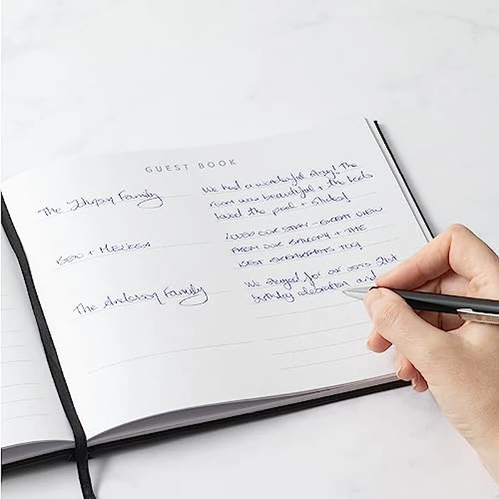 Useful Co. Classic Black Guest Book, Wedding Guest Book for Party, Sign in Book, Vacation Home, Funeral Guest Book, Hardbound Guestbook, Leather Cover, 112 Pages, 23 x 18 cm - Black by The Useful Co. - Image 8