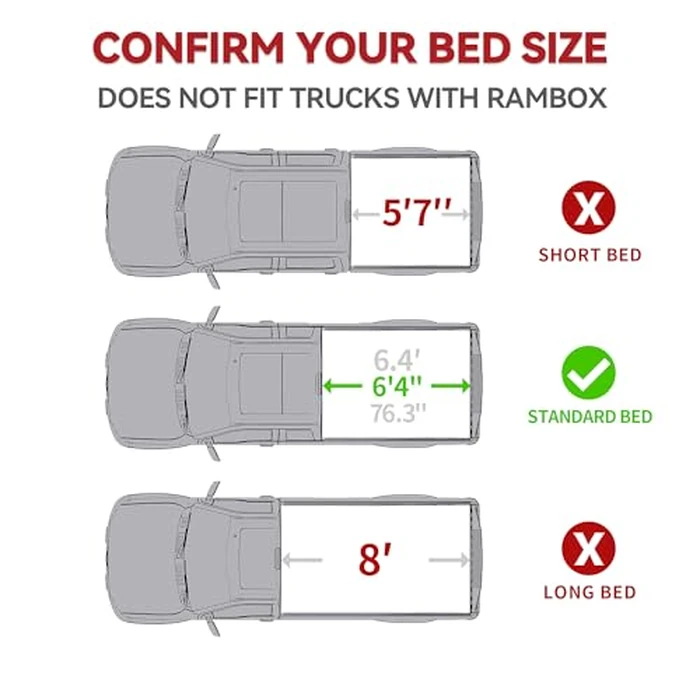 YITAMOTOR Quad Fold Hard Truck Tonneau Cover Fits for Dodge Ram 1500 2009-2024 (19-24 Classic ONLY) with 6.4ft Bed w/o Rambox, Heavy-Duty Aluminum Alloy Bed Cover by YITAMOTOR - Image 2