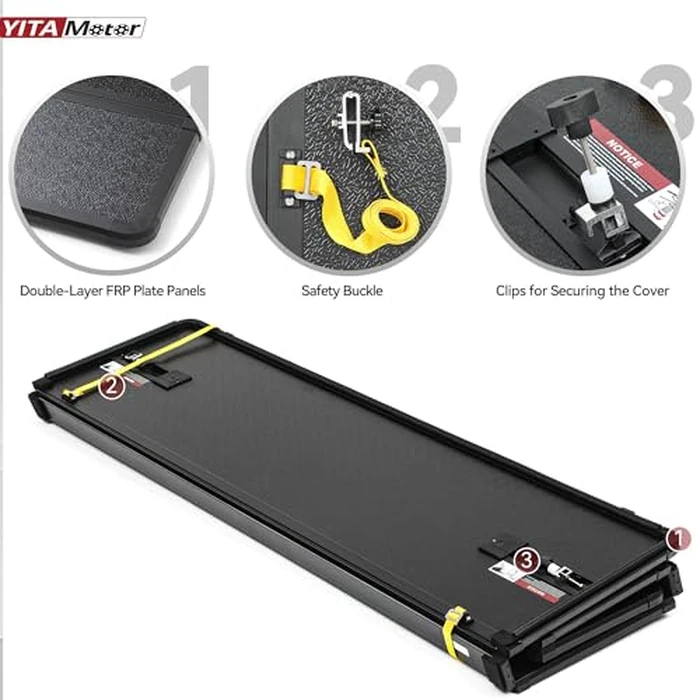 YITAMOTOR Quad Fold Hard Truck Tonneau Cover Fits for Dodge Ram 1500 2009-2024 (19-24 Classic ONLY) with 6.4ft Bed w/o Rambox, Heavy-Duty Aluminum Alloy Bed Cover by YITAMOTOR - Image 3