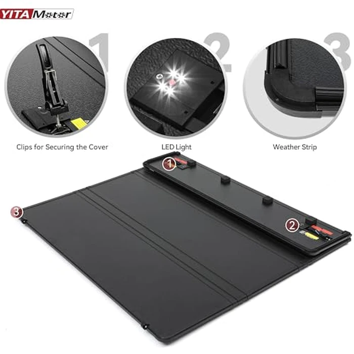 YITAMOTOR Quad Fold Hard Truck Tonneau Cover Fits for Dodge Ram 1500 2009-2024 (19-24 Classic ONLY) with 6.4ft Bed w/o Rambox, Heavy-Duty Aluminum Alloy Bed Cover by YITAMOTOR - Image 4