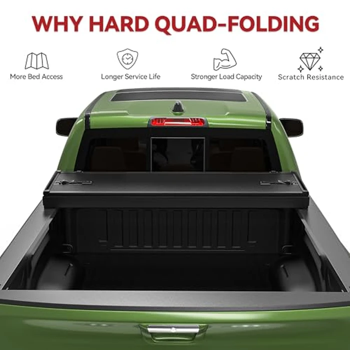 YITAMOTOR Quad Fold Hard Truck Tonneau Cover Fits for Dodge Ram 1500 2009-2024 (19-24 Classic ONLY) with 6.4ft Bed w/o Rambox, Heavy-Duty Aluminum Alloy Bed Cover by YITAMOTOR - Image 6