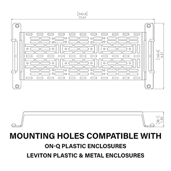 Legrand On‑Q AC1050 5‑Inch Mounting Plate with 1.5" Elevation - Universal Media Enclosure Accessory for Structured Wiring, Low Voltage Panels, Patch/Network Devices, White by On-Q - Image 5