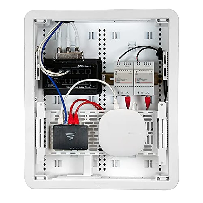 Legrand On‑Q AC1050 5‑Inch Mounting Plate with 1.5" Elevation - Universal Media Enclosure Accessory for Structured Wiring, Low Voltage Panels, Patch/Network Devices, White by On-Q - Image 7