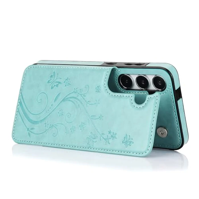 Asuwish Phone Case for Samsung Galaxy S25 5G with Tempered Glass Screen Protector and Card Holder Wallet Cover Stand Flip Leather Cell Accessories S 25 25S GS25 G5 SM-S931U 6.2 inch Women Men Green by Asuwish - Image 5