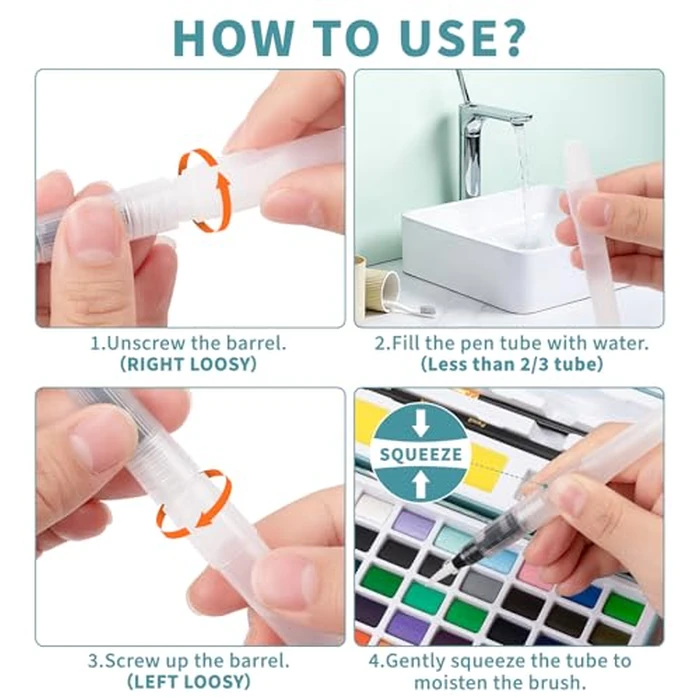 Watercolor Workbook, Water Coloring Book, 12 Different Patterns of Original DIY Designs, 50 Colors Watercolor Paint Set with Palette and Brush, Beginner-Friendly Watercolor Workbooks (Bouquets) by Joyask - Image 5