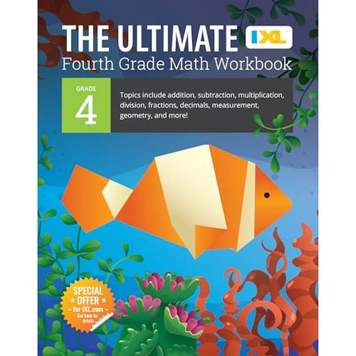 The IXL Ultimate 4th Grade Math Workbook, Activity Book for Kids Ages 9-10 Covering Addition, Subtraction, Multiplication, Division, Fractions, ... and More Mathematics (IXL Ultimate Workbooks) by IXL Learning - Used - Very Good condition