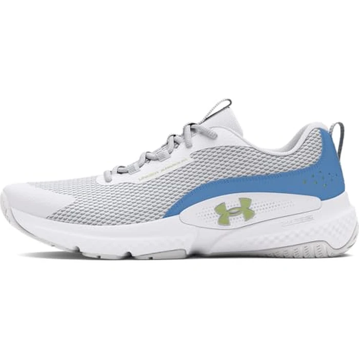 Under Armour Women's Dynamic Select Cross Trainer, (103) White/Horizon Blue/Retro Green, 10.5 by Under Armour - Used - Like New condition