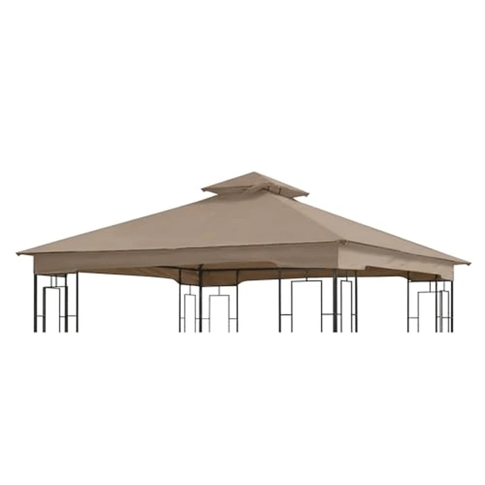 Garden Winds Reinforced Replacement Canopy Top Cover Compatible with The L-GZ724PST-B Garden Treasures Geo 10' x 10' Gazebo - Classic Brown, Riplock 350 by Garden Winds - Image 1