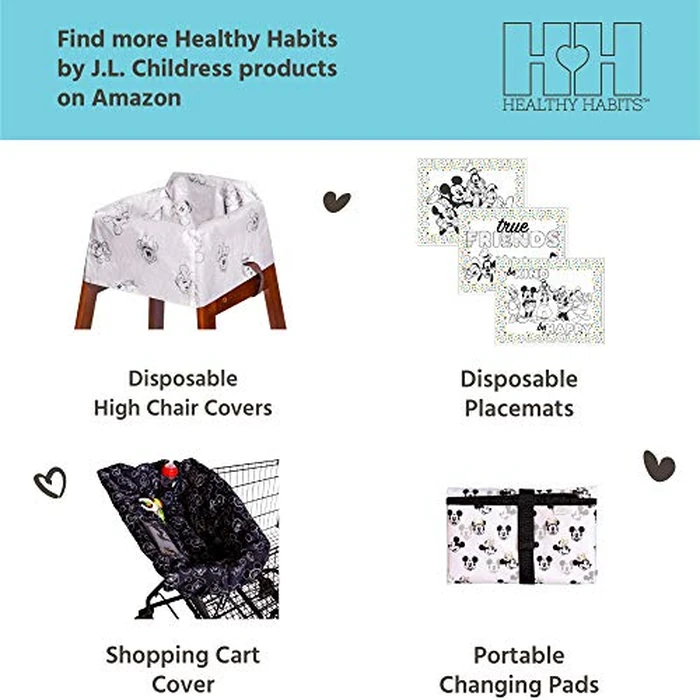 Disney Baby by J.L. Childress Disposable Changing Pads for Babies - Diaper Changing Table Covers, Baby Travel Essentials, Absorbent Liner Pads, Leak-Resistant, 26"x18"- Mickey & Minnie Mouse, 24 Count by J.L. Childress - Image 5