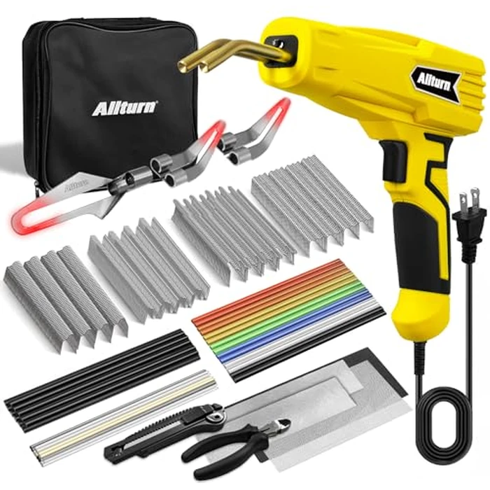 Allturn Plastic Welder, 2 in 1 Plastic Welding Kit, Hot Staples Weld Gun, Car Bumper Repair Kit for Most Plastics, Patent Number D970324(Yellow) by Allturn - Image 1