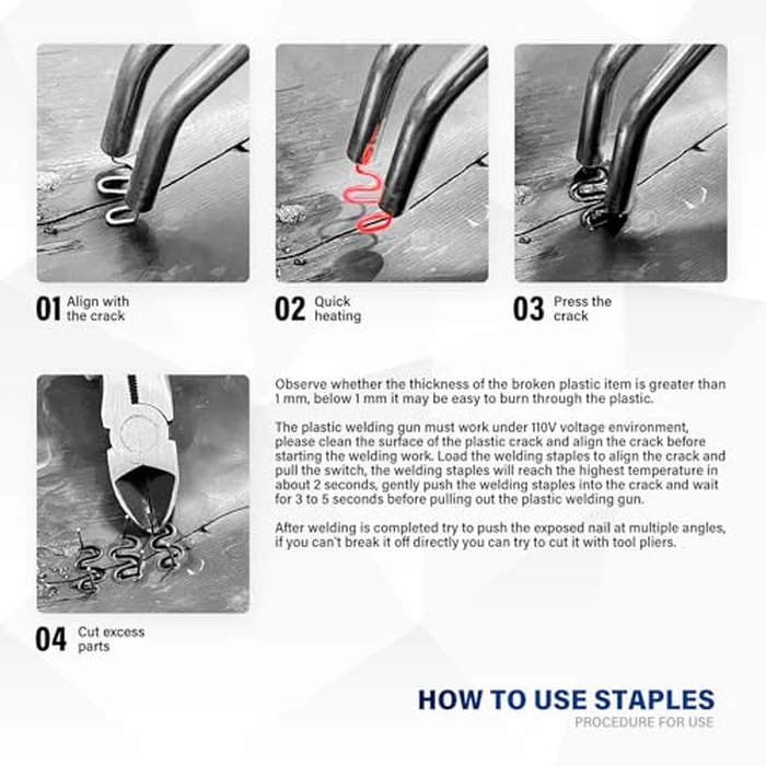 Allturn Plastic Welder, 2 in 1 Plastic Welding Kit, Hot Staples Weld Gun, Car Bumper Repair Kit for Most Plastics, Patent Number D970324(Yellow) by Allturn - Image 3