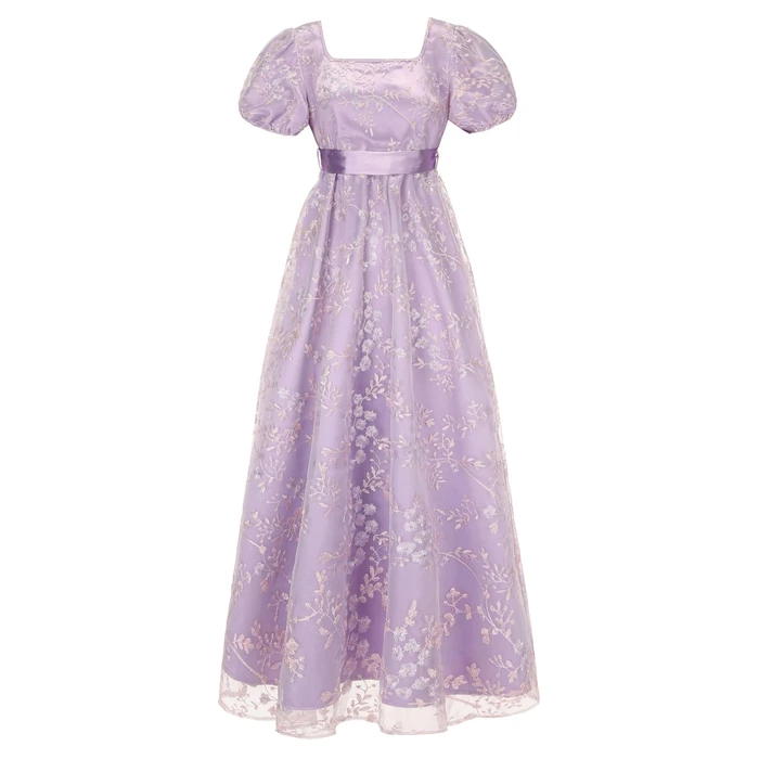 Regency Dresses for Women Regency Era Dress Luxurious Empire Waist Embroidery Ball Gown Tea Party Purple S by FORTMAC - Used - Very Good condition