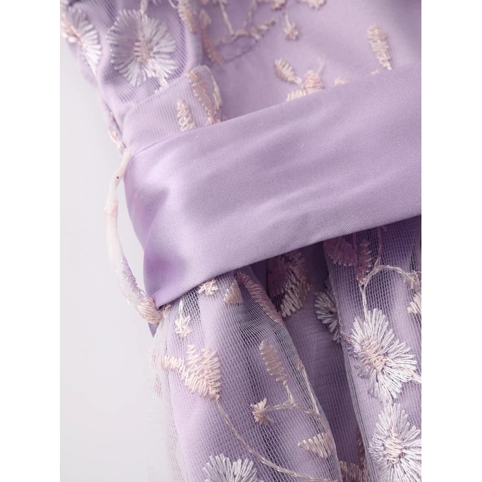 Regency Dresses for Women Regency Era Dress Luxurious Empire Waist Embroidery Ball Gown Tea Party Purple S by FORTMAC - Image 4