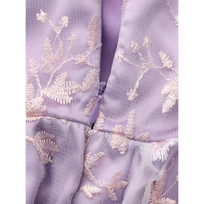 Regency Dresses for Women Regency Era Dress Luxurious Empire Waist Embroidery Ball Gown Tea Party Purple S by FORTMAC - Image 6