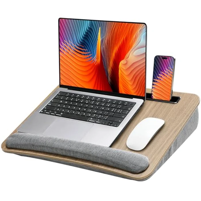 HUANUO Laptop Lap Desk - Portable Lap Desk with Pillow Cushion, Fits up to 15.6 inch Laptop, with Anti-Slip Strip & Storage Function for Home Office Students Use as Computer Laptop Stand, Book Tablet by HUANUO - Image 8