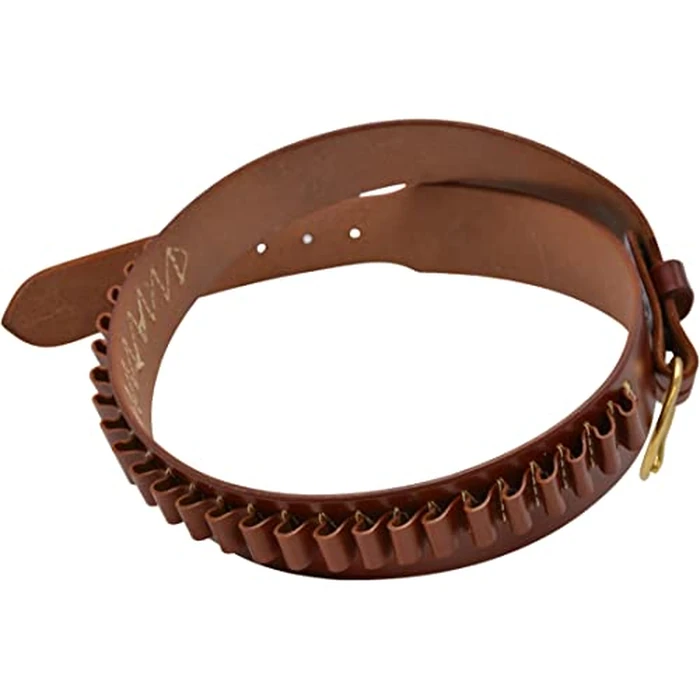 TRIPLE K 10026 100 Heavy Saddle Leather Pistol Cartridge Belt, Walnut Oil, Plain Finish by Triple K - Used - Like New condition - CA$65.06
