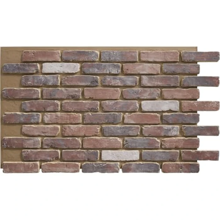 EverStone Aged Brick Faux Brick Panel, 46 7/8"W x 27"H x 1 1/4"D, Smokey Rose Color by Ekena Millwork - Image 1