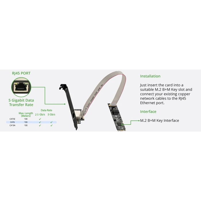 IO CREST M.2 M-Key PCI-e 3.0 Interface Single Port 5.0 Gigabit Ethernet Modules by IO CREST - Image 5