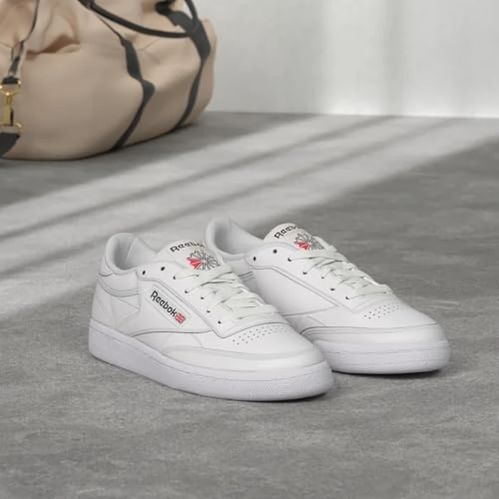 Reebok Club C 85 Mens Tennis Shoes, Casual Fashion White Sneakers for Men, Footwear White/Footwear White/Core Black, 10.5 by Reebok - Image 2