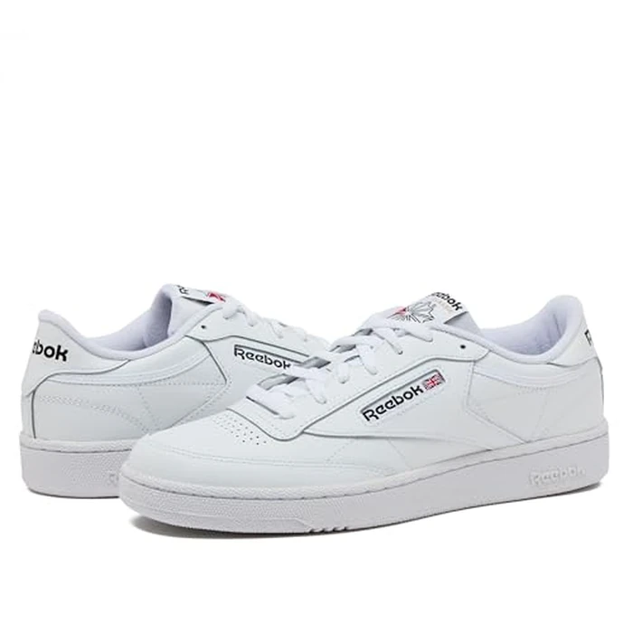 Reebok Club C 85 Mens Tennis Shoes, Casual Fashion White Sneakers for Men, Footwear White/Footwear White/Core Black, 10.5 by Reebok - Image 7