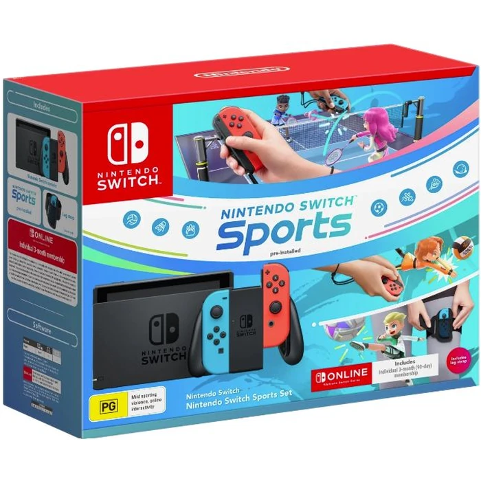 Nintendo Switch Console (Sports Set Bundle) - 32GB - Neon (Red/Blue) by Nintendo - Refurbished - Excellent condition
