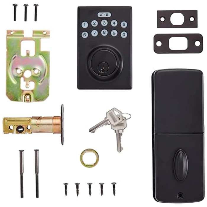 Amazon Basics Electronic Keypad Deadbolt Door Lock with Auto Lock, Touch-Control Keyless Entry, Customizable User Codes, Easy Installation, Contemporary, Matte Black, 1-Pack by Amazon Basics - Image 2