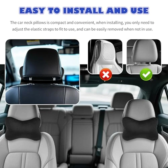 YGDMD 2PCS Car Headrest Pillow,Soft & Comfortable Car Neck Pillow for Driving Fatigue Relieve,All-Season Universal Cars Head Rest Pillows Automotive Interlor Accessorles for Cars,SUVs by YGDMD - Image 6