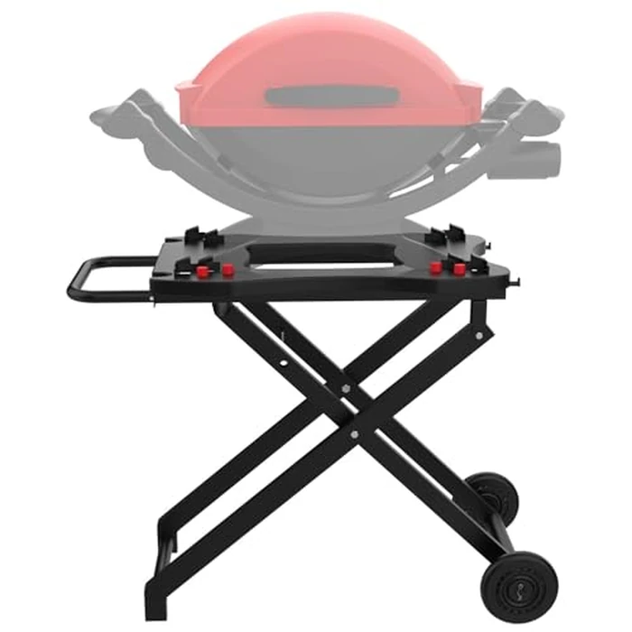 Grill Stand for Weber Q Grill Cart, BBQ Portable Grill Table for Weber Q1200 Q1000 Q2000 Q1400, Heavy-duty Trolley Collapsible Dining Table for Outdoor Camping BBQ Cooking Tailgating, Black, 2 Wheels by BBQ Future - Used - Very Good condition - US$97.35
