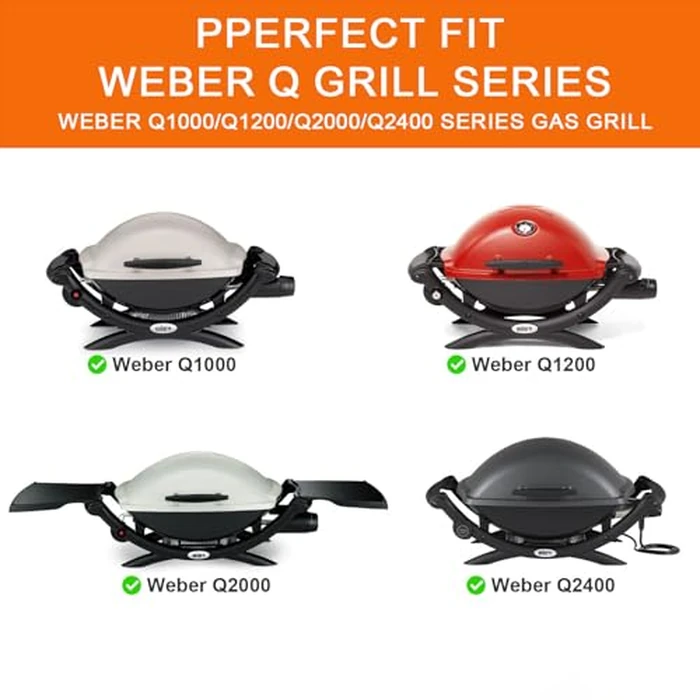 Grill Stand for Weber Q Grill Cart, BBQ Portable Grill Table for Weber Q1200 Q1000 Q2000 Q1400, Heavy-duty Trolley Collapsible Dining Table for Outdoor Camping BBQ Cooking Tailgating, Black, 2 Wheels by BBQ Future - Image 3