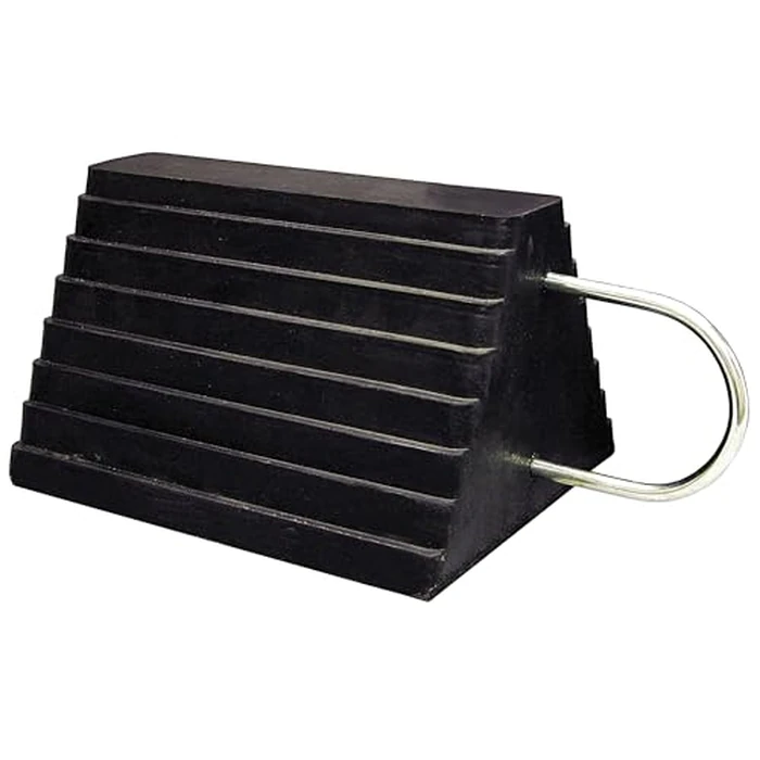 Buyers Products WC1086UWH Heavy Duty Rubber Wheel Chock with U Handle, Reinforced 9.63 x 7.5 x 5.88 in Tire Stopper for Vehicles, Trailers, RVs, Campers, Secure Chocks for Shipping Docks and Garages by Buyers Products Company - Used - Good condition - US$22.30