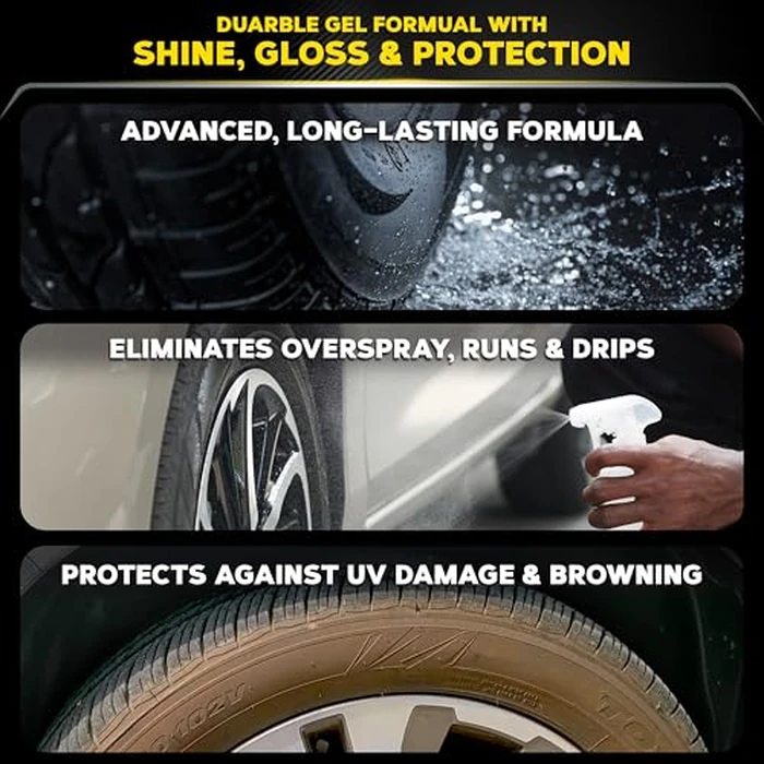 Meguiar’s Endurance Tire Gel - Tire Shine Gel, Premium Car Tire Shine For A Lasting Glossy Finish; Apply To Tires Cars, Trucks & Suvs To Keep Tires Looking Deep Black And Clean -16 Oz by Meguiar's - Image 3