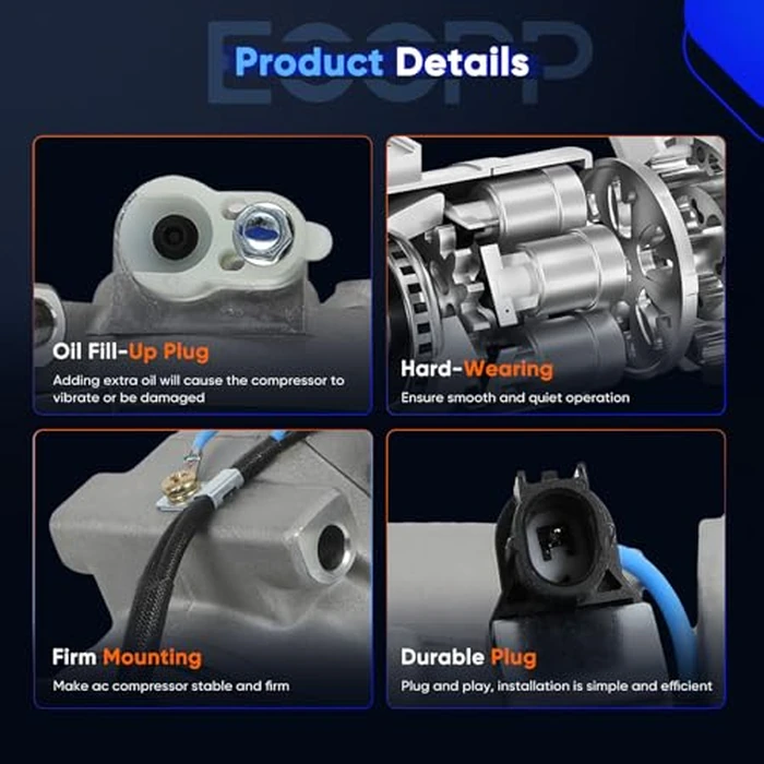 ECCPP A/C Compressor Fit for Honda Odyssey for Honda Pilot Odyssey 3.5L 2008-2017 Air Conditioning Compressor by ECCPP - Image 3