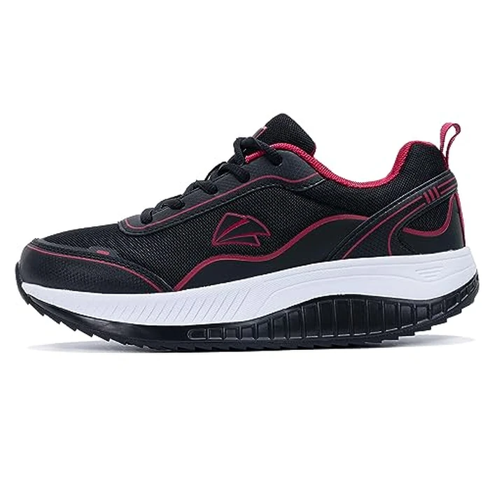 QAUPPE Womens Walking Shoes with Arch Support Orthotic Running Tennis Sneakers for Plantar Fasciitis, Heel and Foot Pain Relief, Nursing BlackRose US 6.5 by QAUPPE - Image 2
