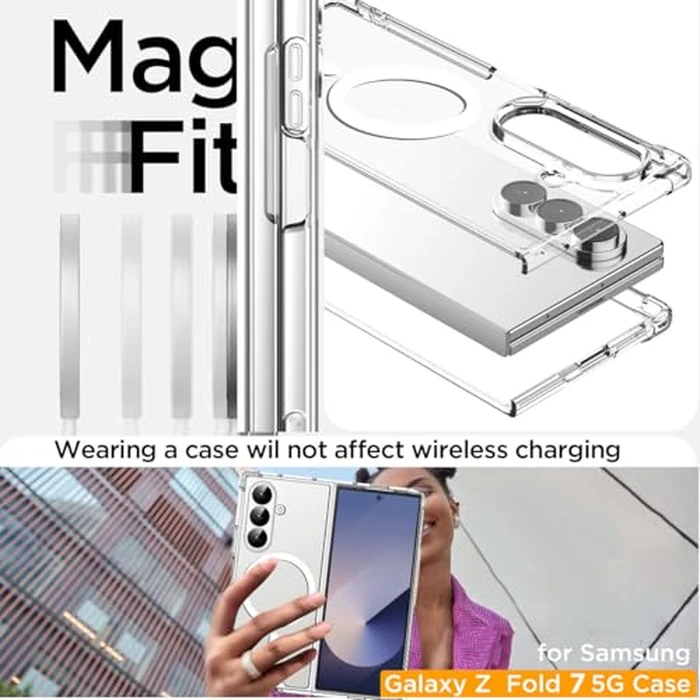 AICase for Samsung Galaxy Z Fold 7 Clear Case,Compatible with MagSafe Transparent Shockproof Protection Yellowing Resistant Magnetic Phone Case for Samsung Galaxy Z Fold 7 2024 5G by AICase - Image 5