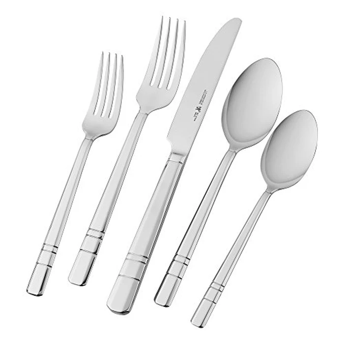 Henckels Madison Square 65-piece Flatware Set,18/10 Stainless Steel, Silver by HENCKELS - Used - Like New condition