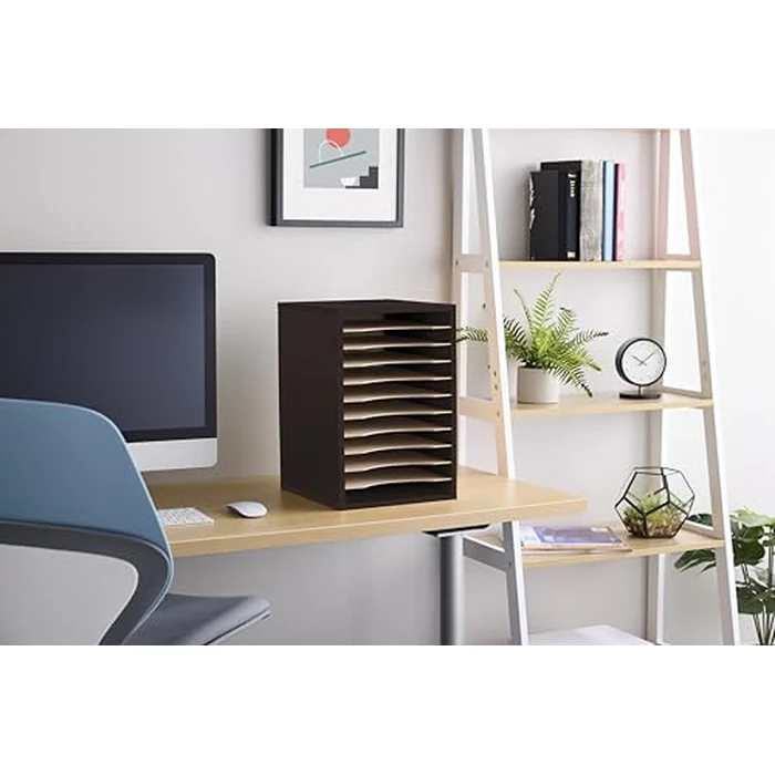 Safco Products Vertical Desktop Sorter, 11 Compartment, Black by Safco - Image 4