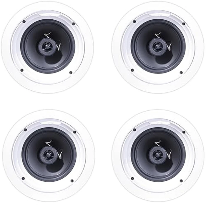Klipsch R-1650-C in-Ceiling Speaker - White (4-Pack) Compact, Easy to Install, Durable by Klipsch - Used - Like New condition - US$218.49
