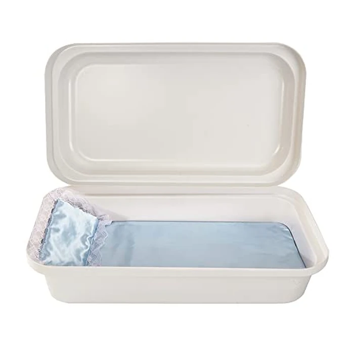 Pet Memory Shop Classical Pet Casket - Safe, Durable and Elegant Burial Box for Dogs, Cats, and Pets - Secure & Loving Memorial, Pet Loss Gift, Ideal for Honoring Pet Loss (Small - White/Blue) by Pet Memory Shop - Used - Very Good condition - US$44.12