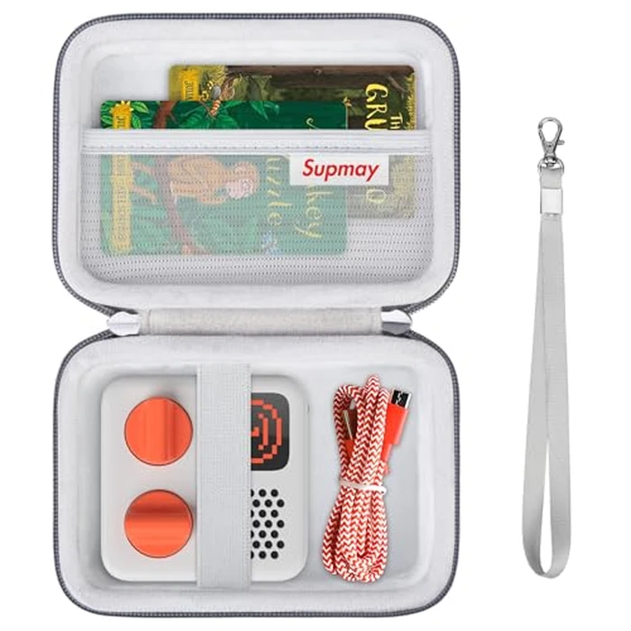 Supmay Hard Travel Case for Yoto Mini (2024 Edition) Kids Screen-Free Bluetooth Audio Player, Storage Holder Protection Case with Zipper Mesh Pocket for Kids Audio Card, Charging Cable, Grey by Supmay - Used - Very Good condition - CA$8.90
