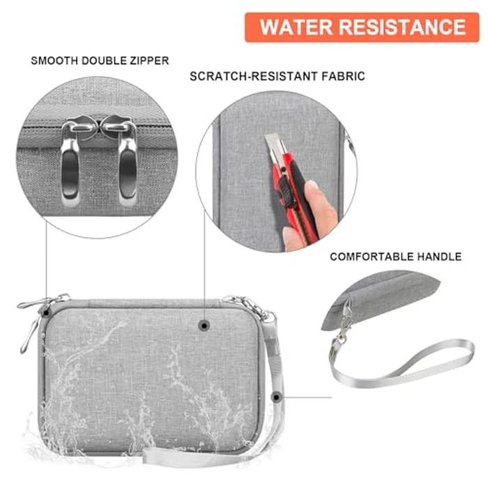 Supmay Hard Travel Case for Yoto Mini (2024 Edition) Kids Screen-Free Bluetooth Audio Player, Storage Holder Protection Case with Zipper Mesh Pocket for Kids Audio Card, Charging Cable, Grey by Supmay - Image 3