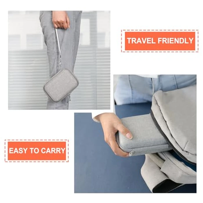 Supmay Hard Travel Case for Yoto Mini (2024 Edition) Kids Screen-Free Bluetooth Audio Player, Storage Holder Protection Case with Zipper Mesh Pocket for Kids Audio Card, Charging Cable, Grey by Supmay - Image 5